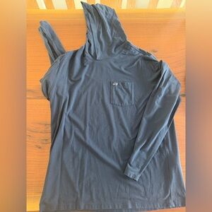 Vineyard Vines Blue Hooded Long Sleeve Shirt
